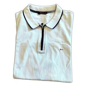 Stylish Aramis Men's Polo Shirt - Zip Collar, White XL